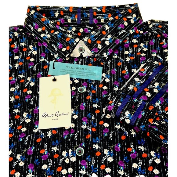 NWT Robert Graham EGGER Floral Modern Americana Tailored Fit Shirt 2XL $178 - Picture 1 of 11